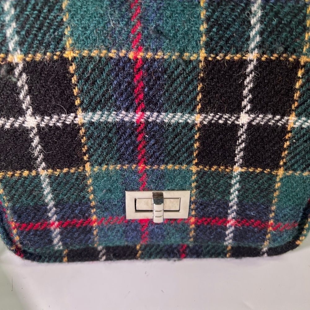 Harris Tweed Women's Crossbody Purse Bag Green & Black, 8x7x3” Scotland - Picture 3 of 12